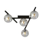 Emibig Plafonnier Smart Acier Noir | Convient pour 4x E14 - Max 10W