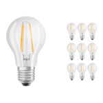 Multipack 10x Ledvance Classic LED E27 Poire Filament Claire 4.2W 470lm - 927 Blanc Très Chaud | Meilleur rendu des couleurs - Dimmable - Équivalent 40W