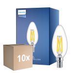 Multipack 10x Philips MASTER LED E14 Bougie Filament Claire 3.4W 470lm - 922-927 Dim To Warm | Meilleur Rendu Des Couleurs - Dimmable - Équivalent 40W