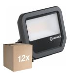 Multipack 12x Ledvance Projecteur LED Aluminium Noir 17W 2400lm 100D - 865 Lumière Du Jour | IP66 - Symétrique