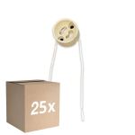 Multipack 25x Universel GU10 Culot - Universele GU10 Fitting - Blanc 0.1m - 2 pole 0.5mm2 (Pour Noxion)