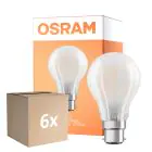 Multipack 6x Osram Retrofit Classic LED B22d Poire Dépolie 11W 1521lm - 827 Blanc Très Chaud | Dimmable -  Équivalent 100W