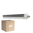 Multipack 4x Ledvance Étanche Réglette Imperméable FLEX Câblage Traversant 42W 6800lm - 840 Blanc Froid | IP66 - Équivalent 2x 58W
