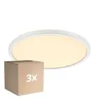 Multipack 3x Nordlux Hublot LED Oja 29 18W 827 1700lm Blanc IP20 | Dimmable 3 niveaux - Blanc Très Chaud