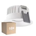 Multipack 10x Ledvance Spot LED Fix Aluminium Blanc 8W 680lm 36D - 930 Blanc Chaud | Diamètre 68mm - IP44 - Meilleur rendu des couleurs - Dimmable