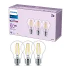 Lot 3x Philips Ampoule LED E27 Poire Filament Claire 7W 850lm - 840 Blanc Froid