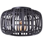 Brilliant Houtrow Plafondlamp Metaal Bamboe Zwart Hout | 320mm - Geschikt voor 1x E27