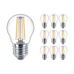 Multipack 10x Philips Corepro LED Lustre E27 Kogel Filament Helder 4.3W 470lm - 827 Zeer Warm Wit | Vervangt 40W