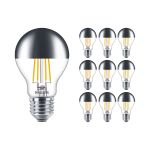 Multipack 10x Philips Classic LED Lamp E27 Peer Spiegel 7.2W 650lm 650lm - 827 Zeer Warm Wit | Dimbaar - Vervangt 60W