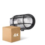 Multipack 4x D'Lite Wandlamp Ecco Zwart Ovaal | IP44 - Geschikt voor 1x E27