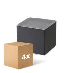 Multipack 4x D'Lite Wandlamp Elingen Solar Zwart Up & Down - 830 Warm Wit | IP54
