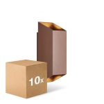 Multipack 10x Nordlux Nico Wandlamp Aluminium Roestig Up & Down | IP54 - Geschikt voor 2x GU10