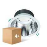 Multipack 4x Philips LED Downlight Coreline DN142B Aluminium Wit 19.2W 2300lm 60D - 830 Warm Wit | Zaagmaat 200mm - IP20 - UGR<19