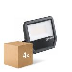 Multipack 4x Ledvance LED Floodlight Aluminium Zwart 41W/27W 4000lm/6000lm 100D - 840 Koel Wit | IP66 - Symmetrisch