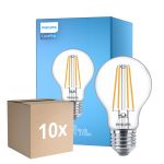 Multipack 10x Philips Corepro LED Lamp E27 Peer Helder 8.5W 1055lm - 827 Zeer Warm Wit | Vervangt 75W