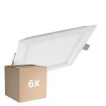 Multipack 6x Ledvance LED Downlight Slim Vierkant SQ210 18W 1530lm 120D - 830 Warm Wit 