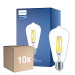 Multipack 10x Philips MASTER Value LED Lamp E27 Edison Filament Helder 5.9W 806lm - 922-927 Dim to Warm | Beste Kleurweergave - Vervangt 60W
