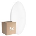 Multipack 5x Ledvance LED Bulkhead Surface CIRCULAR 500 PS Staal Wit 42W 3500lm - 830 Warm Wit | IP44