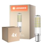 Multipack 4x Ledvance Special T Slim LED B15d Buis one-handed Helder 6.5W 806lm - 827 Zeer Warm Wit | Vervangt 60W