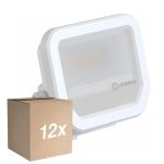 Multipack 12x Ledvance LED Floodlight Aluminium Wit 8W 1100lm 100D - 830 Warm Wit | IP66 - Symmetrisch