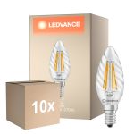 Multipack 10x Ledvance Classic LED E14 TWisted Kaars Filament Helder 3.4W 470lm - 827 Zeer Warm Wit | Vervangt 40W