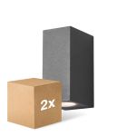 Multipack 2x D'Lite Wandlamp Vrebos Aluminium Zwart Up & Down | IP54 - Geschikt Voor 2x GU10