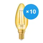 Multipack 10x Ledvance Vintage 1906 LED E14 Kaars Goud 1.5W 120lm - 824 Zeer Warm Wit | Vervangt 15W
