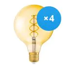 Multipack 4x Osram Vintage 1906 LED E27 Globe Filament Goud 125mm 5W 250lm - 820 Zeer Warm Wit | Vervangt 25W