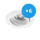 Multipack 6x Noxion Inbouw Spot Vision MR16 Kantelbaar Wit | Zaagmaat 69mm - GU10 Fitting