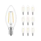 Multipack 10x Philips Corepro LED Kaars E14 Filament Helder 2W 250lm – 827 – Zeer Warm Wit | Vervangt 25W