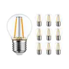 Multipack 10x Noxion Lucent Lustre LED E27 Kogel Filament Helder 2.5W 250lm - 827 Zeer Warm Wit - Vervangt 25W