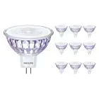 Multipack 10x Philips Master Value LED Spot GU5.3 MR16 7.5W 621lm 60D - 927 Zeer Warm Wit | Beste Kleurweergave - Dimbaar - Vervangt 50W