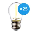 Multipack 25x Noxion Lucent LED E27 Kogel Filament Helder 1.4W 136LM - 827 Zeer Warm Wit | Vervangt 15W