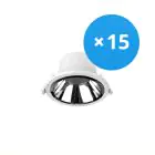 Multipack 15x Noxion LED Downlight Apollo 9W 1100lm 60D - 840 Koel Wit | 145mm - Zaagmaat 120mm - Alu Reflector - UGR 