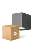Multipack 2x D'Lite Wandlamp Vrebos Aluminium Zwart | IP54 - Geschikt Voor 1x GU10