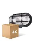 Multipack 4x D'Lite Wandlamp Ecco Zwart Ovaal | IP44 - Geschikt voor 1x E27