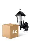 Multipack 4x D'Lite Wandlamp Helora Zwart | IP44 - Geschikt voor 1x E27 - Bewegingssensor