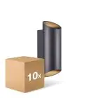 Multipack 10x Nordlux Nico Wandlamp Aluminium Zwart Up & Down | IP54 - Geschikt voor 2x GU10