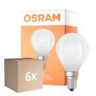 Multipack 6x Osram Classic LED E14 Kogel Filament Mat 5.5W 806lm - 840 Koel Wit | Dimbaar - Vervangt 60W