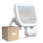 Multipack 4x Ledvance LED Floodlight Aluminium Wit 17W 2200lm 100D - 830 Warm Wit | IP65 - Bewegings- En Lichtsensor - Symmetrisch