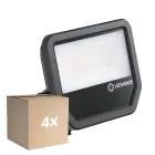 Multipack 4x Ledvance LED Floodlight Aluminium Zwart 41W 6000lm 100D - 865 Daglicht | IP66 - Symmetrisch
