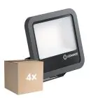 Multipack 4x Ledvance LED Floodlight Aluminium Zwart 69W 10000lm 100D - 865 Daglicht | IP66 - Symmetrisch