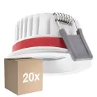 Multipack 20x Ledvance LED Spot Fire Rated Aluminium Wit 8W 720lm 36D - 940 Koel Wit | Zaagmaat 68mm - IP65 - Beste Kleurweergave - Dimbaar