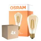 Multipack 4x Osram Vintage 1906 LED E27 Edison Filament Goud 7.2W 806lm - 824 Zeer Warm Wit | Vervangt 60W
