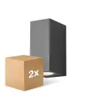 Multipack 2x D'Lite Wandlamp Vrebos Aluminium Zwart Up & Down | IP54 - Geschikt Voor 2x GU10