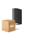 Multipack 4x D'Lite Wandlamp Vossem Aluminium Zwart Up & Down| IP54 - Geschikt Voor 2x GU10
