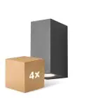 Multipack 4x D'Lite Wandlamp Vrebos Aluminium Zwart Up & Down | IP54 - Geschikt Voor 2x GU10