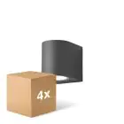 Multipack 4x D'Lite Wandlamp Vossem Aluminium Zwart | IP54 - Geschikt Voor 1x GU10