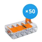 Multipack 50x Wago 221-415 Lasklem Verbindingsstuk | 5 Kabel Aansluiting 